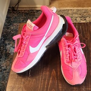 Nike Women's Bright Pink and White Sneakers